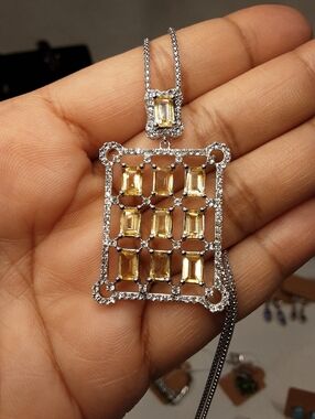 925 genuine citrine pendant